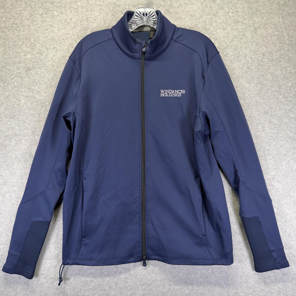 Greyson Jacket Mens Medium Blue Softshell Windbreaker Stretch Golf Full Zip